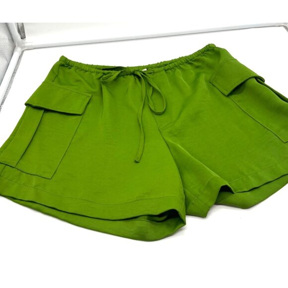 A New Day Women’s Drawstring Waist Utility Shorts With Flap Pockets, green, XS - Picture 4 of 10